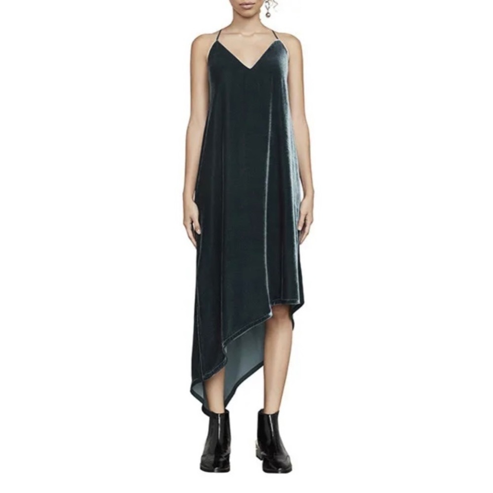 BCBGMAXAZRIA | Elana “Midnight Teal” Velvet Dress - Picture 8 of 12